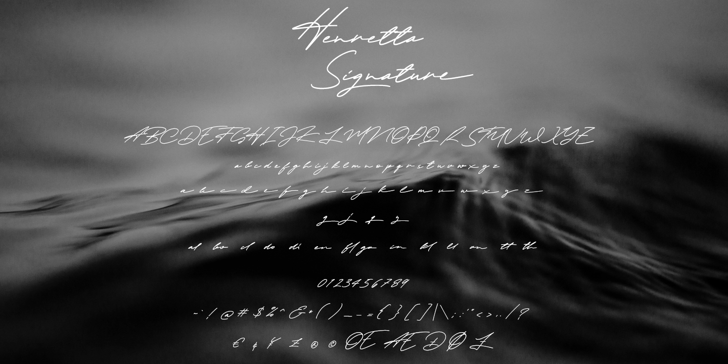 Henretta Signature Regular Font preview